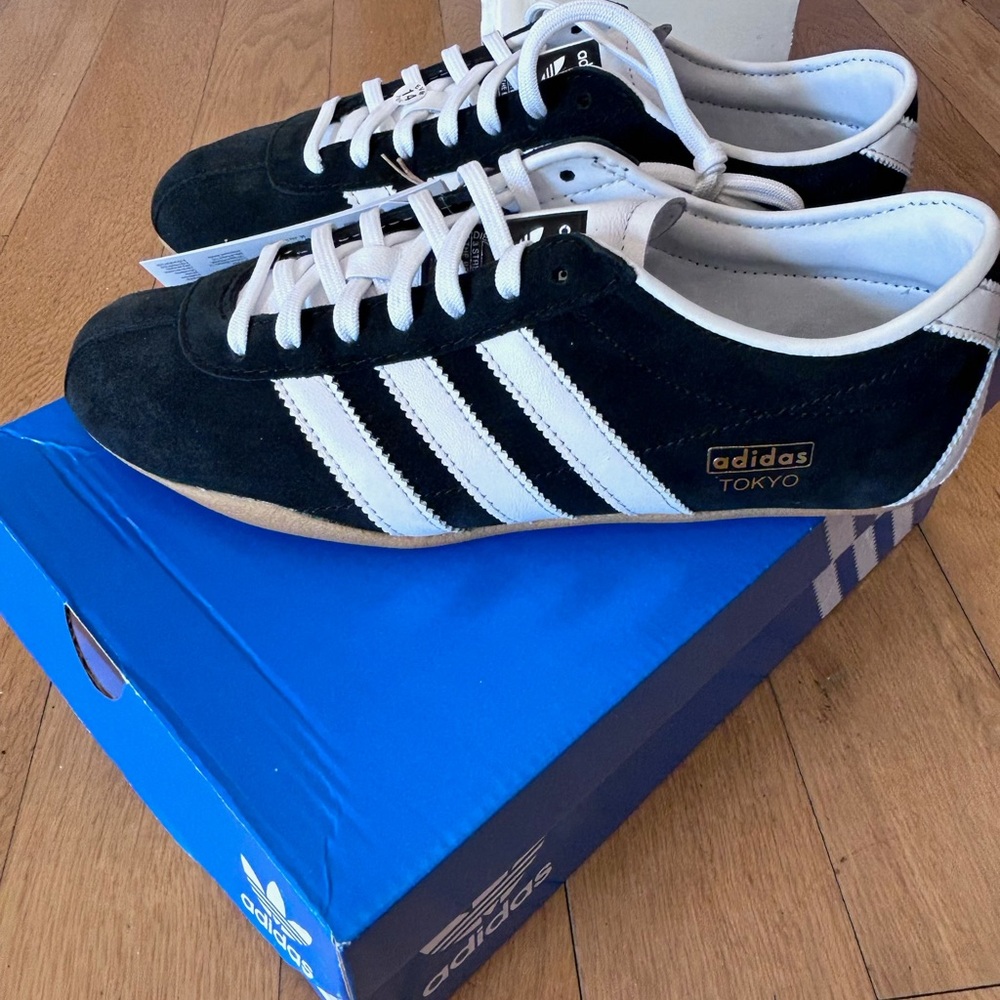 adidas Tokyo Women’s Black and White Suede Sneakers